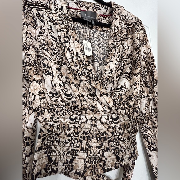 Anthropologie tie wrap front blouse with birds and rabbit print size small NWT - Picture 5 of 12